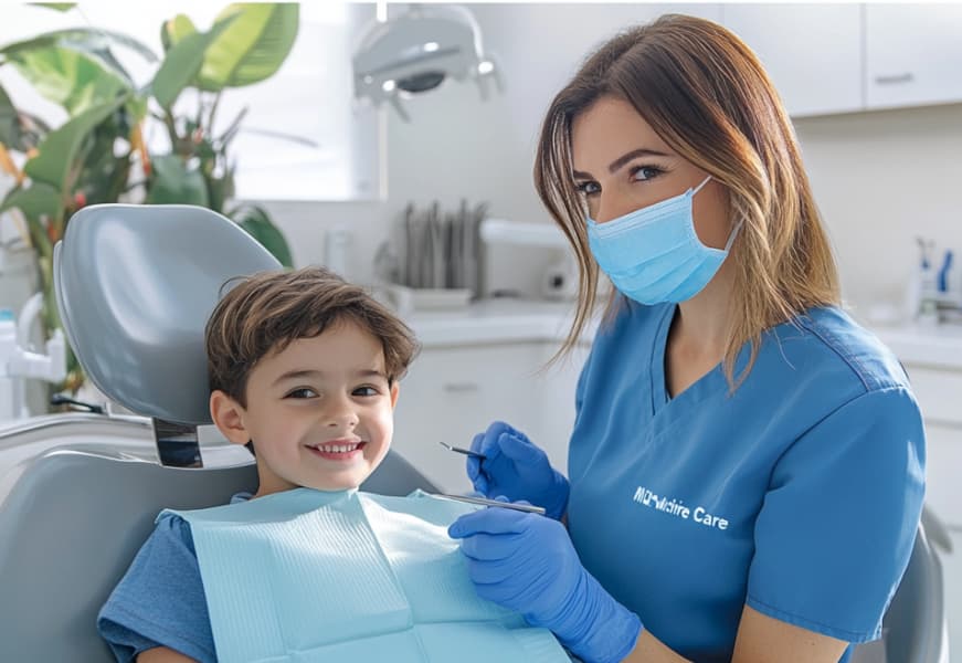 Friendly pediatric dental visit